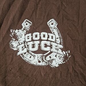 Justify Brown Crop Top with White Print